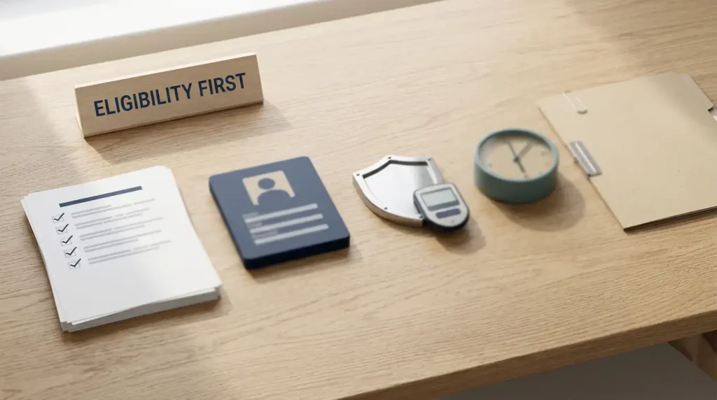 Editorial flow showing country eligibility check before account creation, security setup, optional affiliate code and possible later identity verification